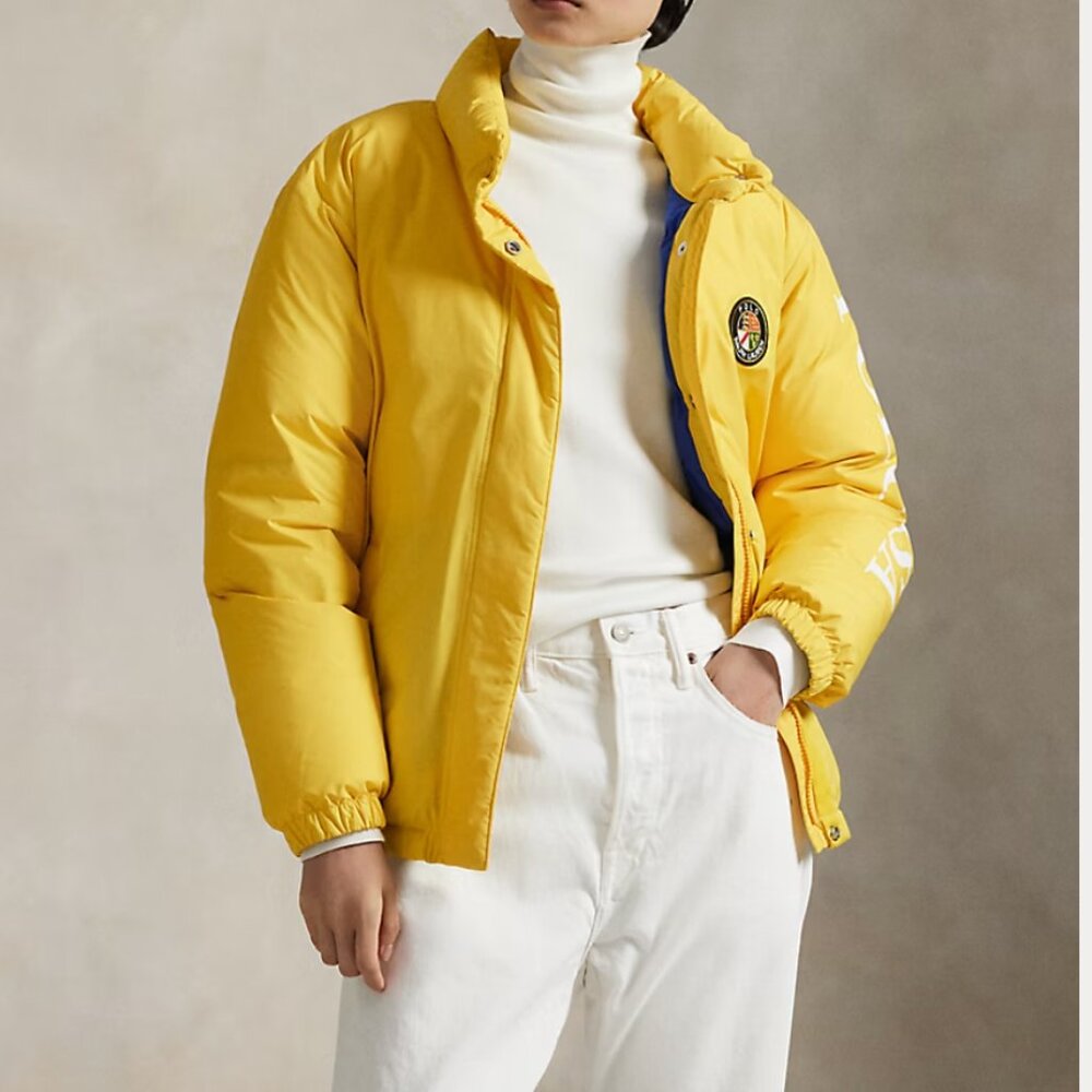NEW POLO Ralph Lauren Yellow Feather Down Puffer